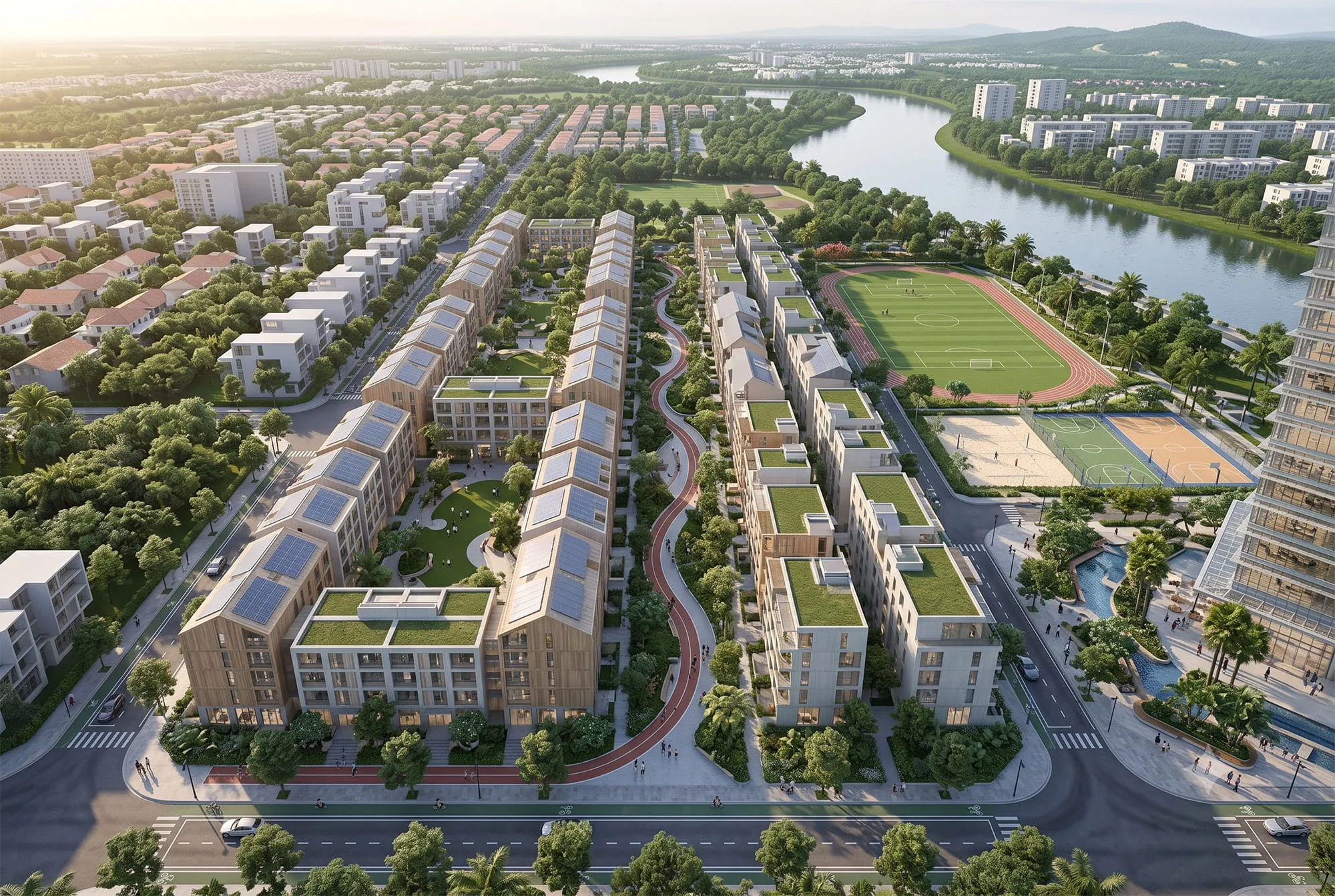Làng vận động viên quốc tế tại Phân khu C phục vụ các đoàn vận động viên và cư dân nội khu Làng vận động viên quốc tế tại Phân khu C, Vinhomes Global Sportia